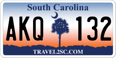 SC license plate AKQ132