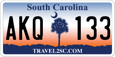 SC license plate AKQ133