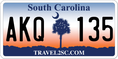 SC license plate AKQ135