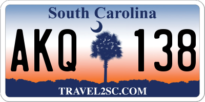SC license plate AKQ138