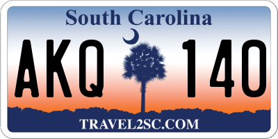 SC license plate AKQ140