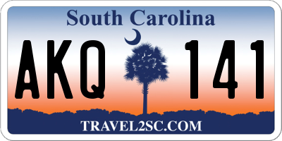 SC license plate AKQ141