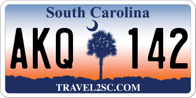 SC license plate AKQ142