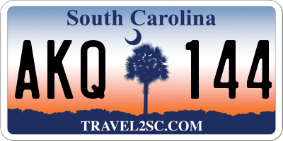 SC license plate AKQ144