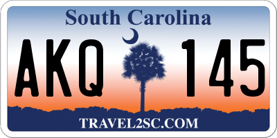 SC license plate AKQ145