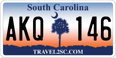 SC license plate AKQ146