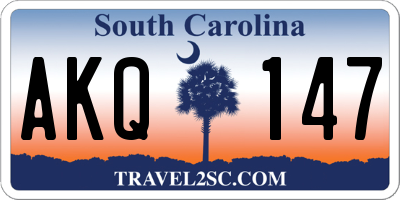 SC license plate AKQ147