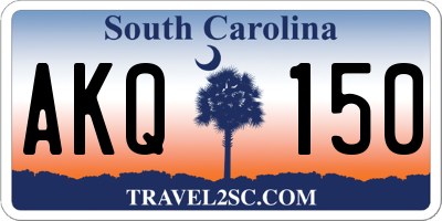 SC license plate AKQ150