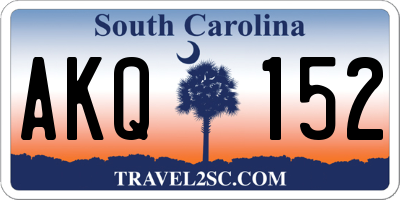 SC license plate AKQ152