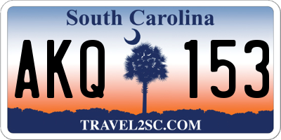 SC license plate AKQ153