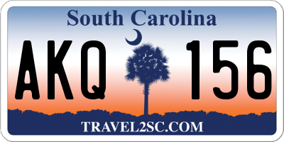 SC license plate AKQ156