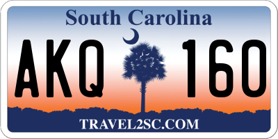 SC license plate AKQ160