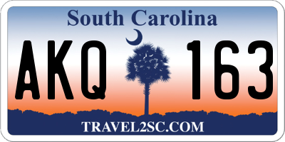 SC license plate AKQ163