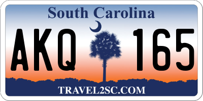 SC license plate AKQ165