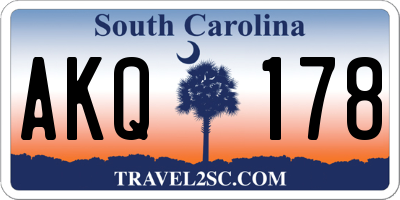 SC license plate AKQ178