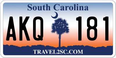 SC license plate AKQ181