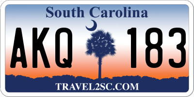 SC license plate AKQ183