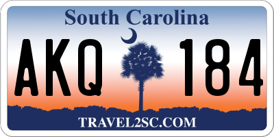 SC license plate AKQ184