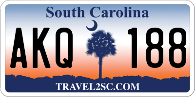 SC license plate AKQ188