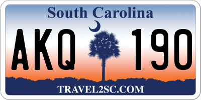 SC license plate AKQ190