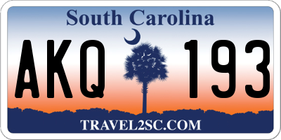 SC license plate AKQ193