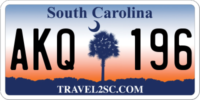 SC license plate AKQ196