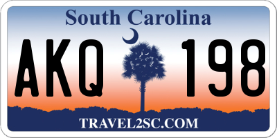 SC license plate AKQ198