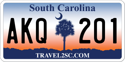 SC license plate AKQ201