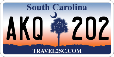 SC license plate AKQ202