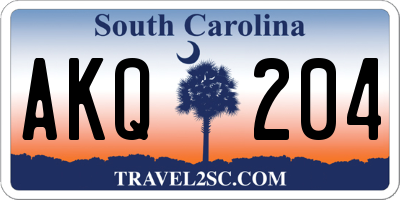 SC license plate AKQ204