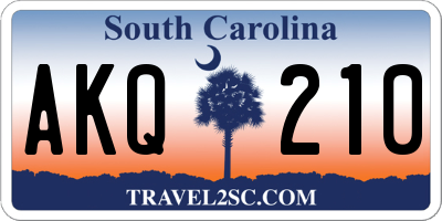 SC license plate AKQ210