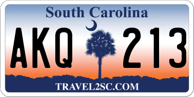 SC license plate AKQ213