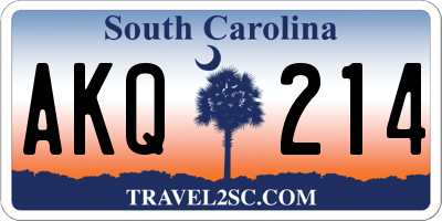 SC license plate AKQ214