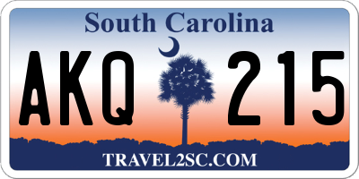 SC license plate AKQ215