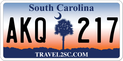 SC license plate AKQ217