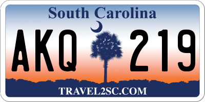 SC license plate AKQ219