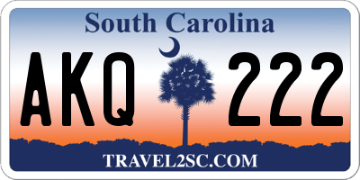 SC license plate AKQ222