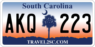 SC license plate AKQ223