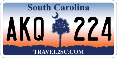 SC license plate AKQ224