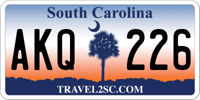 SC license plate AKQ226