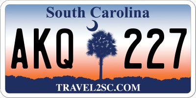 SC license plate AKQ227
