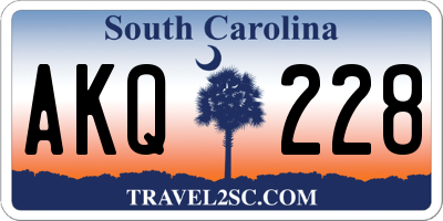 SC license plate AKQ228