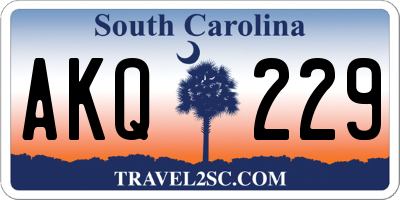 SC license plate AKQ229