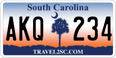 SC license plate AKQ234
