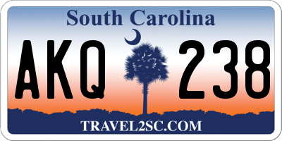 SC license plate AKQ238
