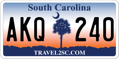 SC license plate AKQ240