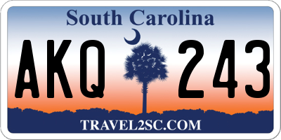 SC license plate AKQ243