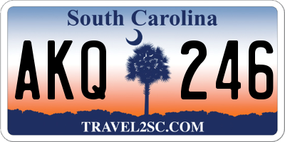 SC license plate AKQ246
