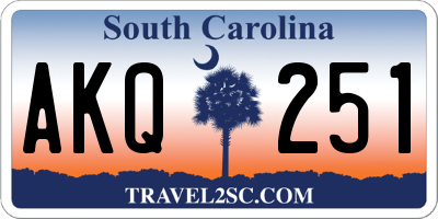 SC license plate AKQ251