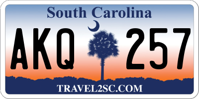 SC license plate AKQ257